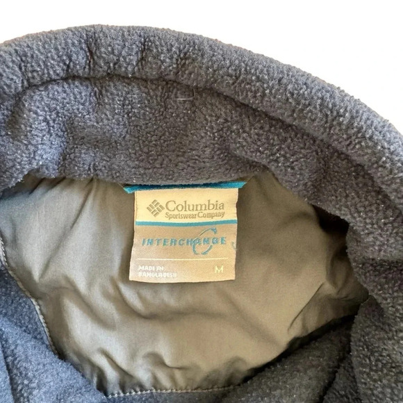Columbia Blue Full Zip Fleece Jacket Long Sleeve Mock Neck Sportswear Outdoors M - Picture 5 of 9
